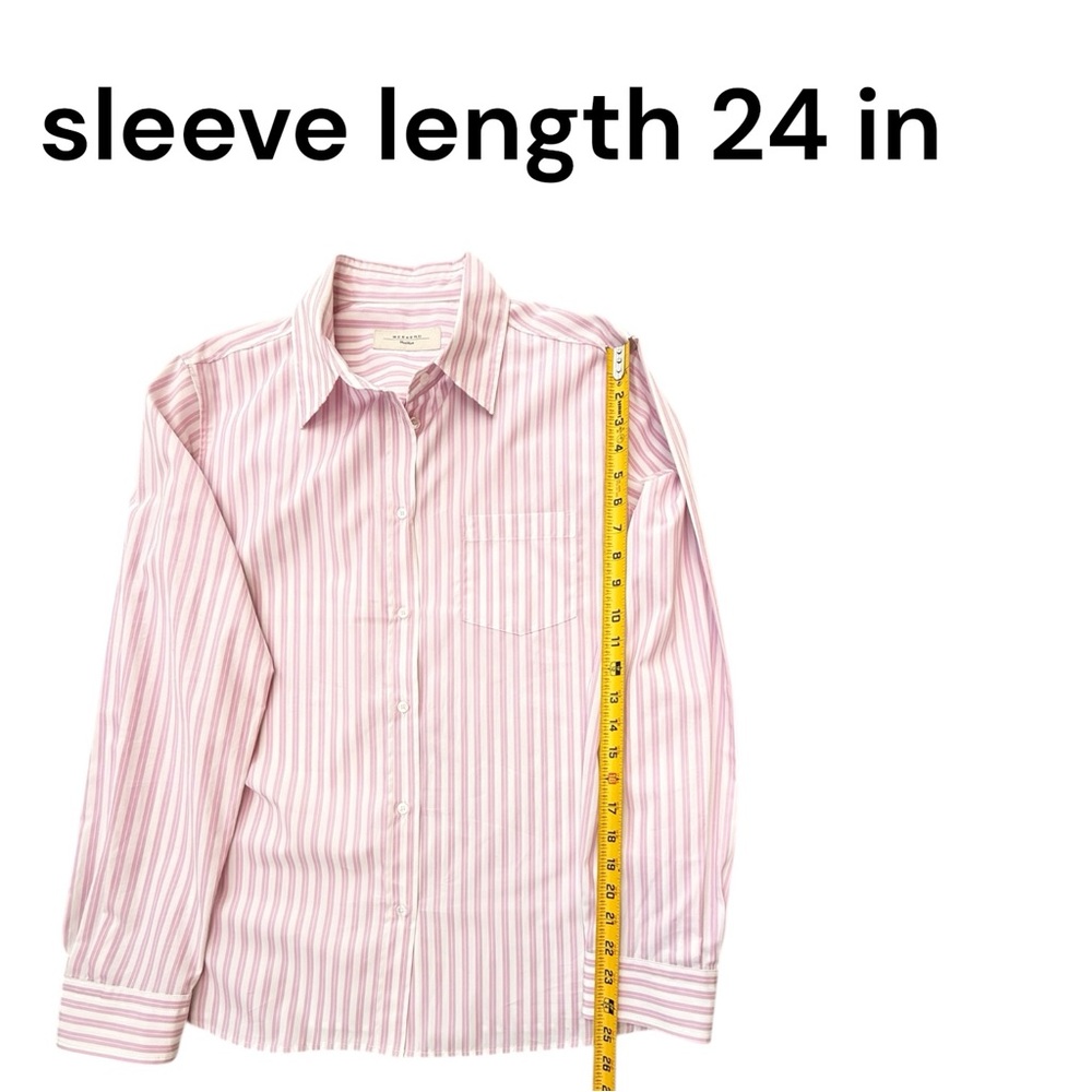 Weekend Max Mara Button-Up Shirt Women Pink White Stripes Size 16 NWT - Picture 9 of 9